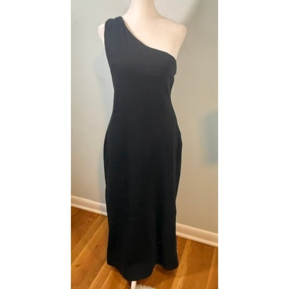 soldout.nyc The One And Only Dress Large Black Ribbed One Shoulder Maxi - Picture 2 of 7
